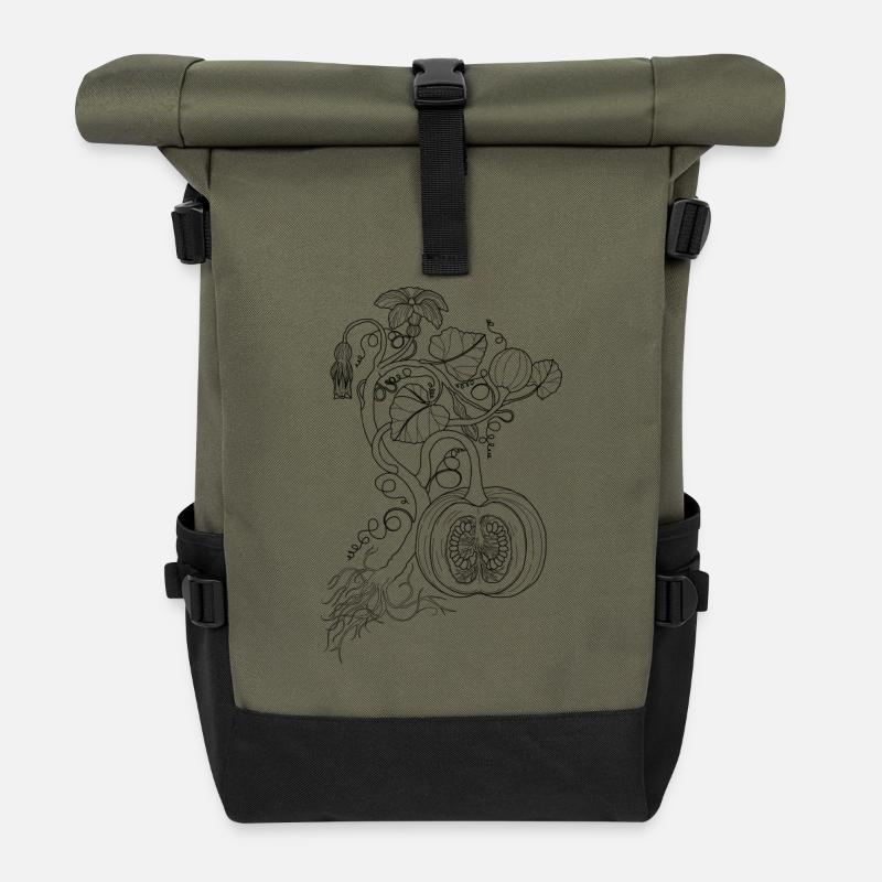 Citrouille - Sac à dos roll top - olive/noir
