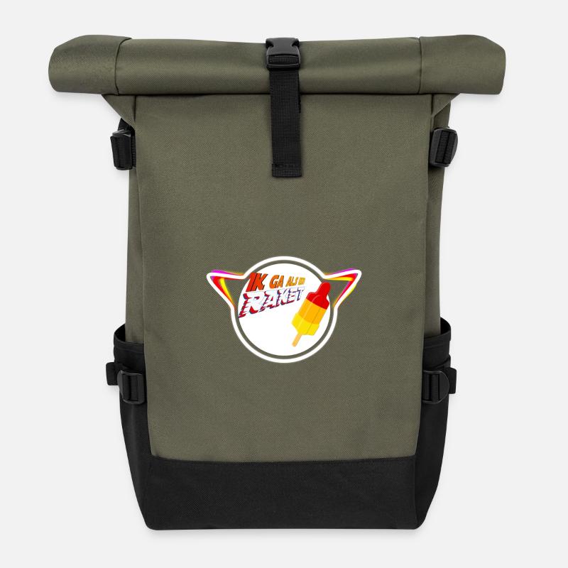 Popsicle Retro Planet - Sac à dos roll top - olive/noir