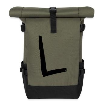 Buchstaben L - Rolltop Rucksack - Olive/Schwarz - Vorne