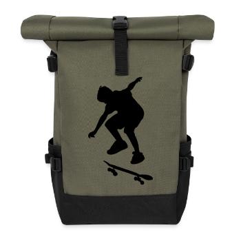 Skate board tricks - Roll Top Backpack - olive/black - Front