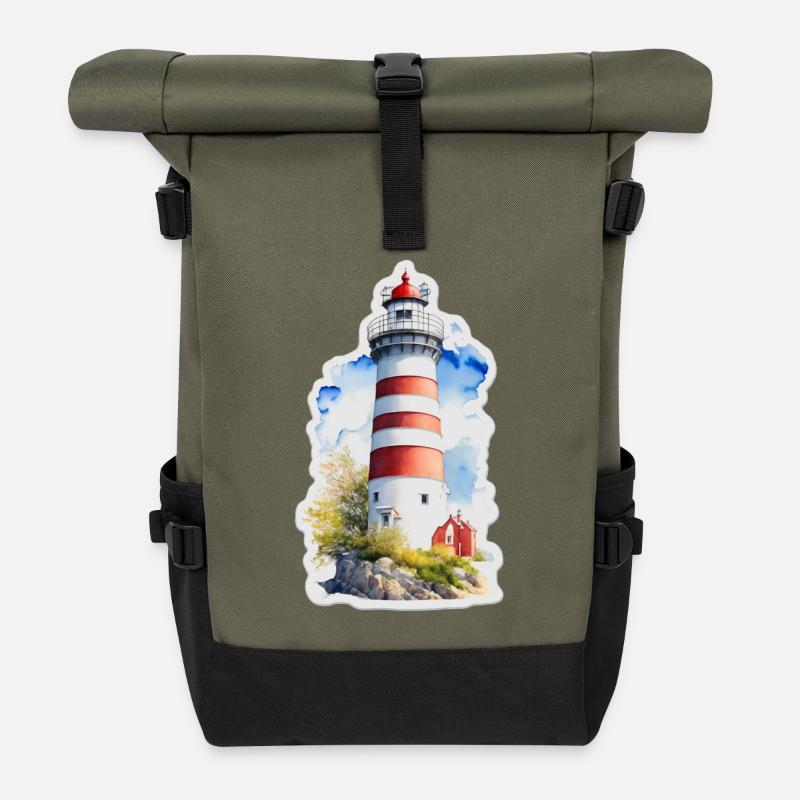 Phare - Sac à dos roll top - olive/noir