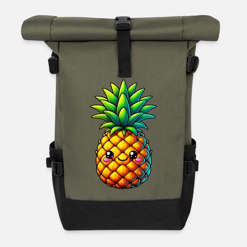 Pineapple - Roll Top Backpack - olive/black