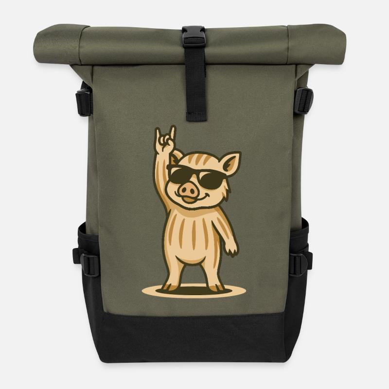 Wild Boar Rocker - Rolltop Rucksack - Olive/Schwarz