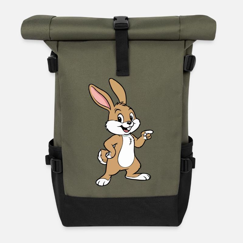 Happy Rabbit Jerry - Roll Top Backpack - olive/black
