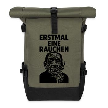 erstmal eine rauchen - Rolltop Rucksack - Olive/Schwarz - Vorne