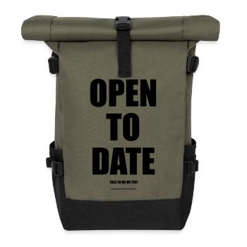 Ouvert aux rendez-vous – Wear Words - Sac à dos roll top - olive/noir - Devant