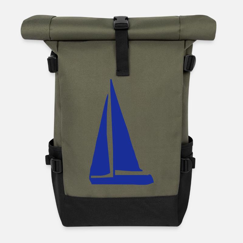 segelboot - Rolltop Rucksack - Olive/Schwarz