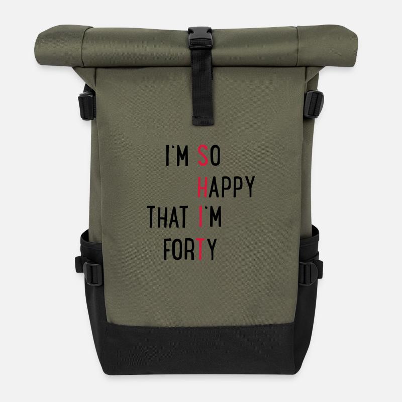 40 - Rolltop Rucksack - Olive/Schwarz