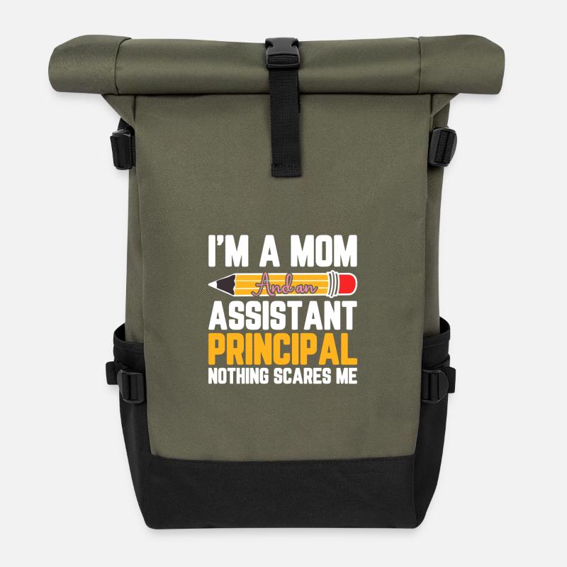 Nurse Mode All Day Every Day - Roll Top Backpack - olive/black