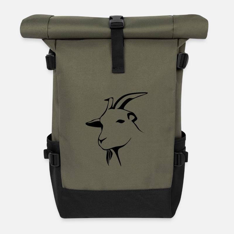 goat - Roll Top Backpack - olive/black
