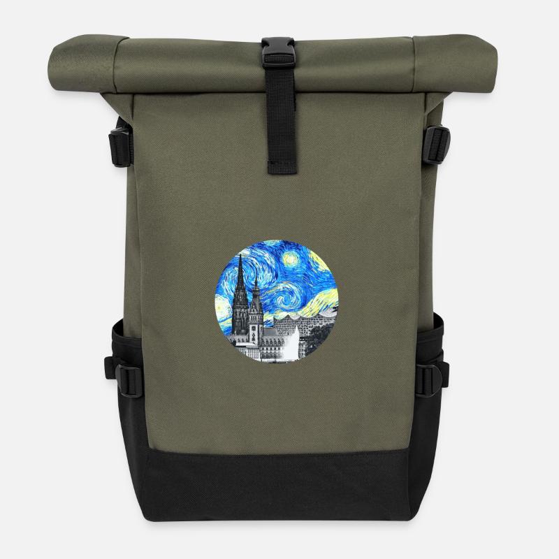 Minuit à Hambourg - Sac à dos roll top - olive/noir