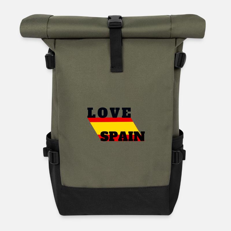 Amour Espagne Drapeau Tricolore - Sac à dos roll top - olive/noir