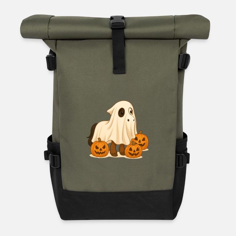 Halloween Pony - Rolltop Rucksack - Olive/Schwarz