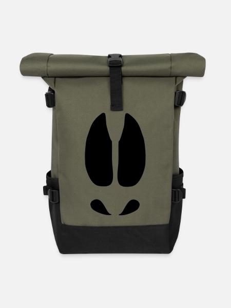 Elche Spuren - Rolltop Rucksack - Olive/Schwarz