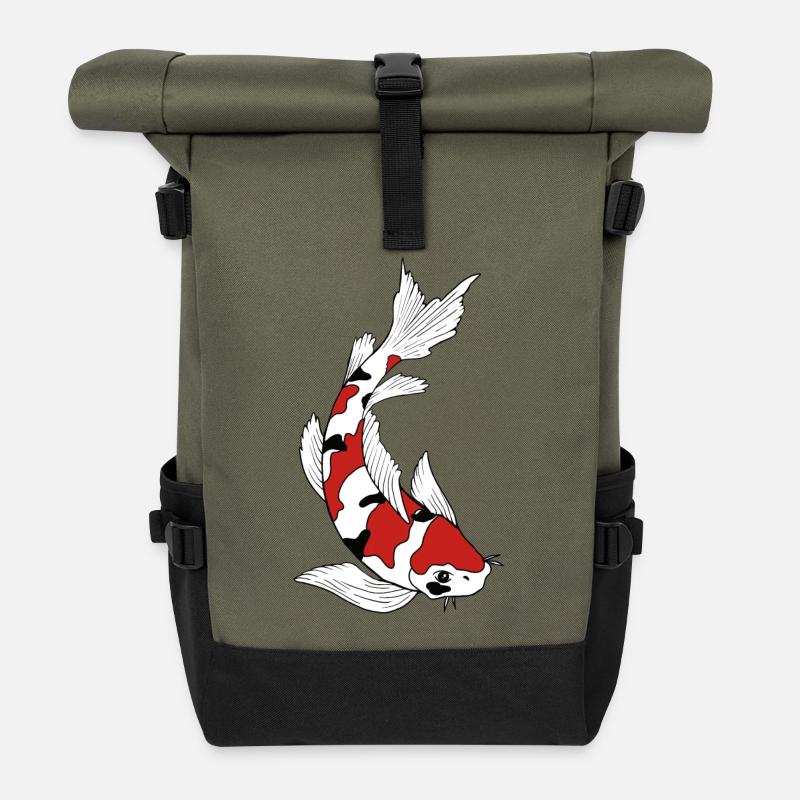 Carpe Koi - Sac à dos roll top - olive/noir