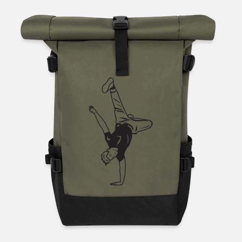 B Boy - Rolltop Rucksack - Olive/Schwarz