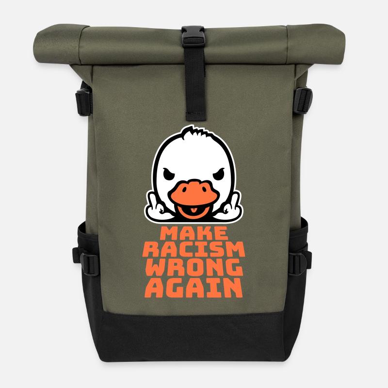 Goose Make Racism Wrong Again Militant du Majeur - Sac à dos roll top - olive/noir