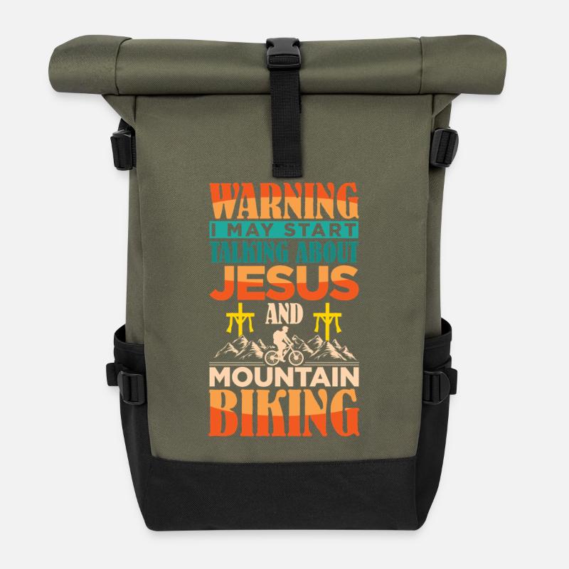 VTT VTT VTT Jésus Christianisme - Sac à dos roll top - olive/noir