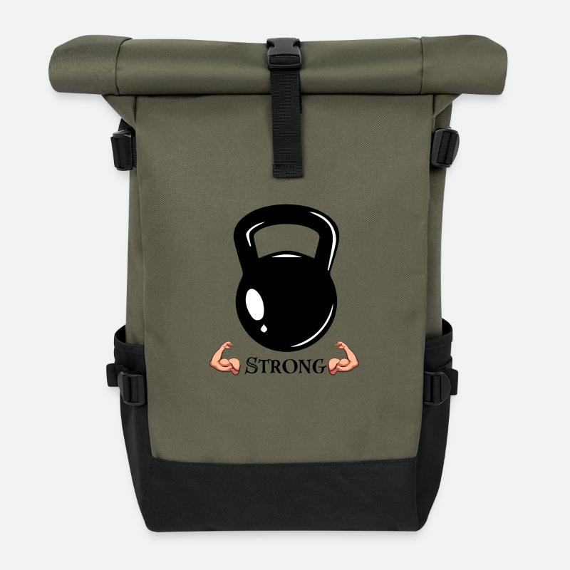 STRONG – Einfach. Kraftvoll. Klar. - Rolltop Rucksack - Olive/Schwarz