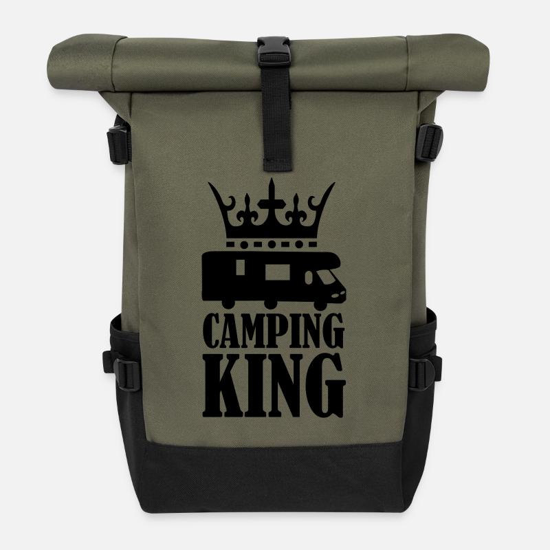 camping_king_01 - Rolltop Rucksack - Olive/Schwarz