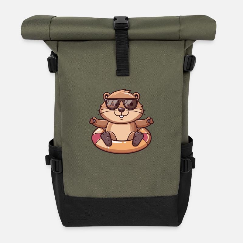 Biber Comic Cool - Rolltop Rucksack - Olive/Schwarz
