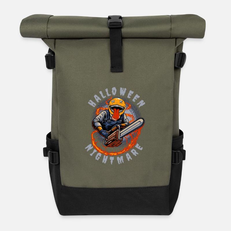HALLOWEEN NIGHTMARE !! - Roll Top Backpack - olive/black