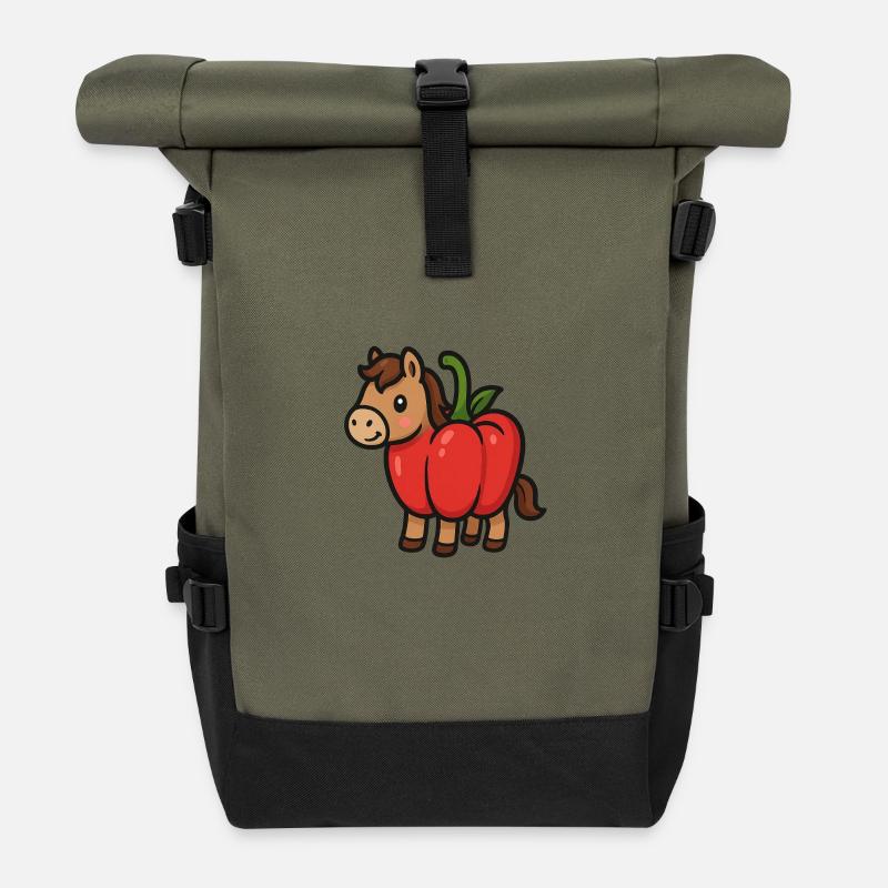 Pepper-Pony - Rolltop Rucksack - Olive/Schwarz