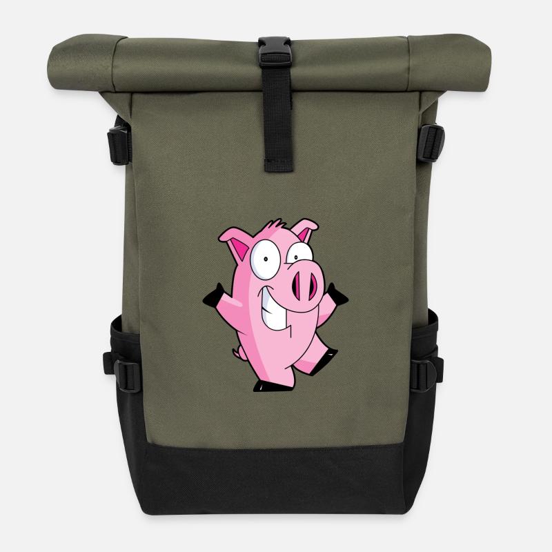Pig - Roll Top Backpack - olive/black