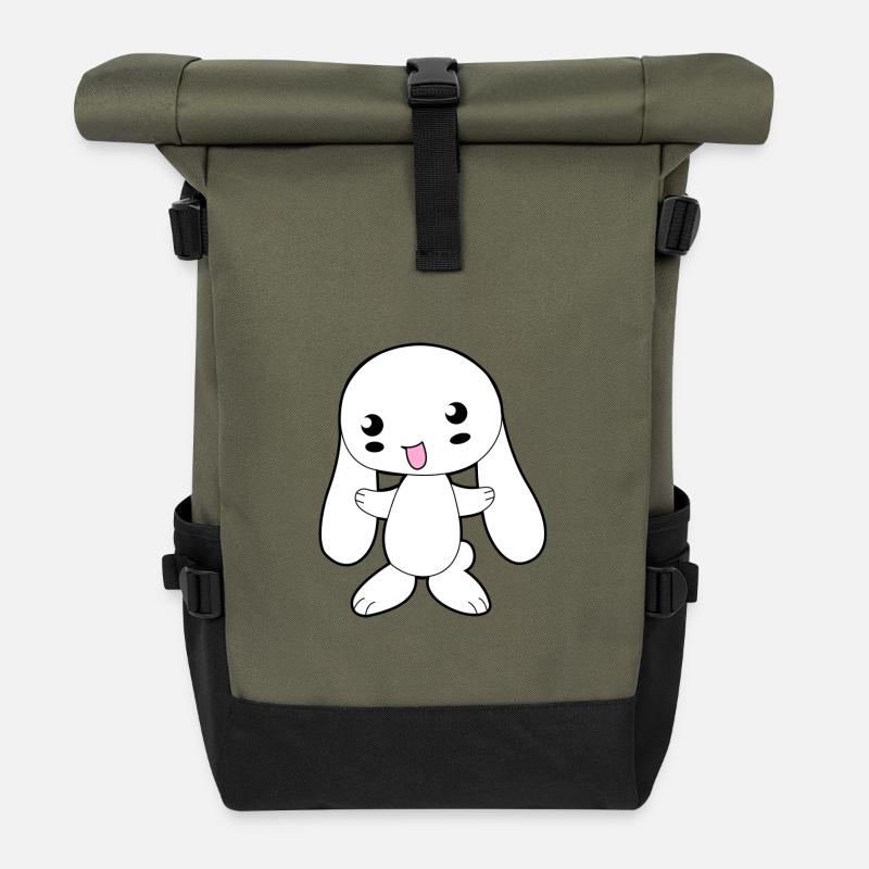 girl - Roll Top Backpack - olive/black