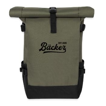 Bäcker 2025 Beruf Bäckerei Lehre Lehrling Konditor - Rolltop Rucksack - Olive/Schwarz - Vorne