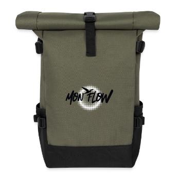 Mon Flow – Freedom & Flow in a modern design - Roll Top Backpack - olive/black - Front