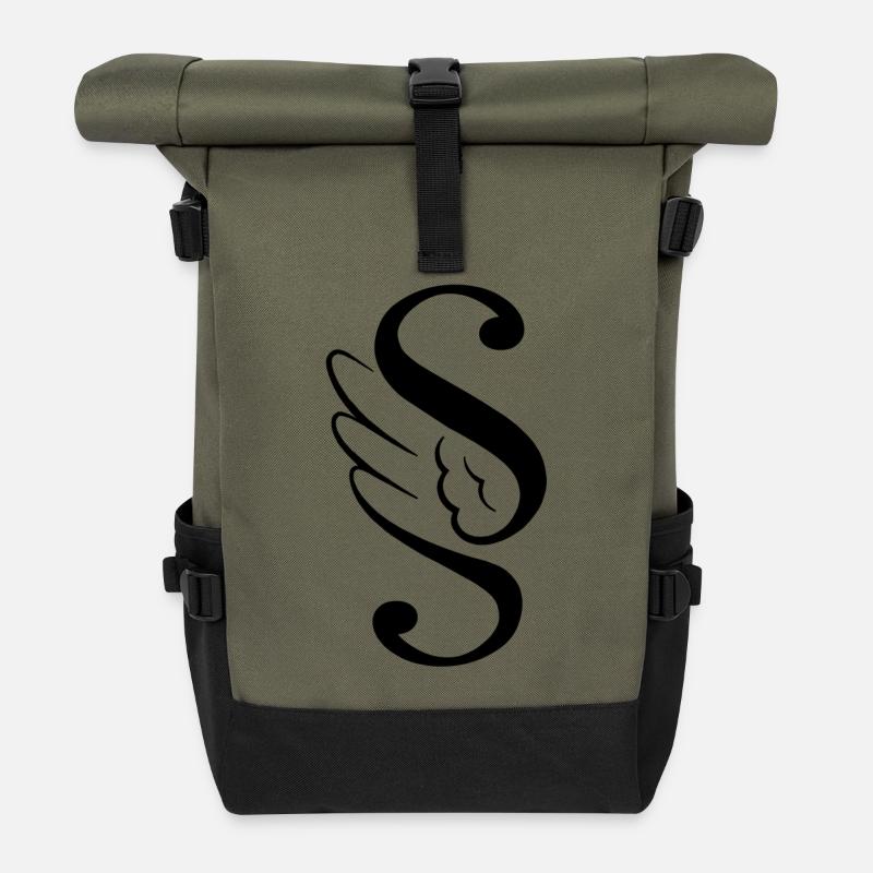 Paragraph Paragraph Wing Wings - Roll Top Backpack - olive/black