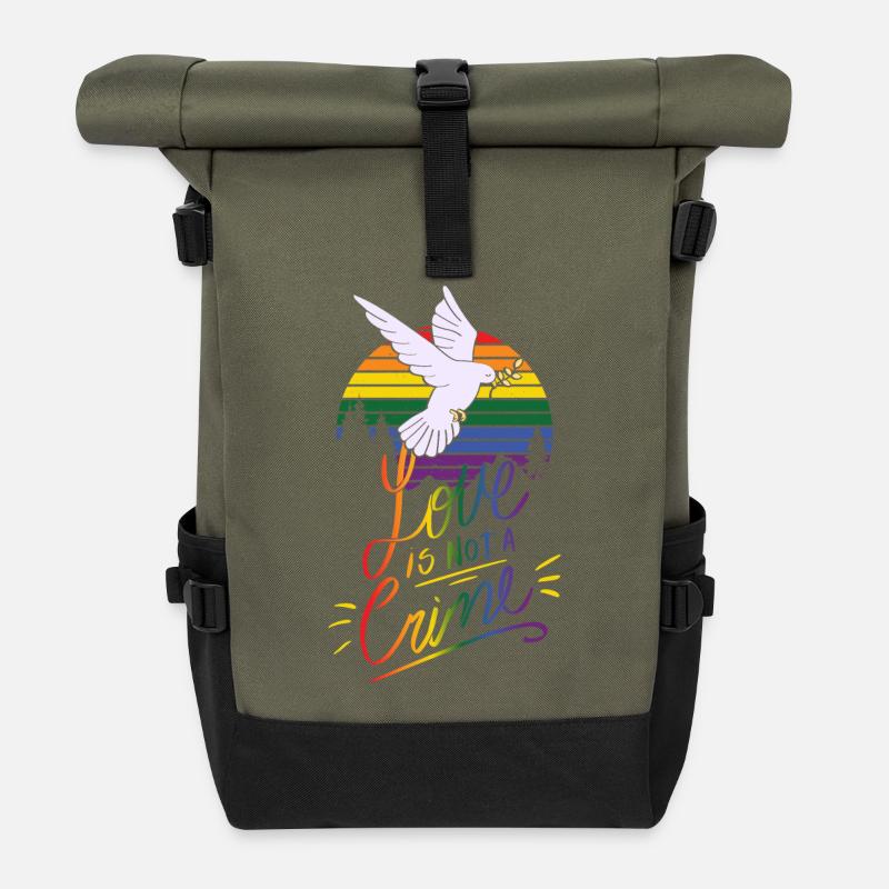 Christopher Street Day - Rolltop Rucksack - Olive/Schwarz