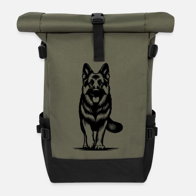 Berger allemand - Sac à dos roll top - olive/noir