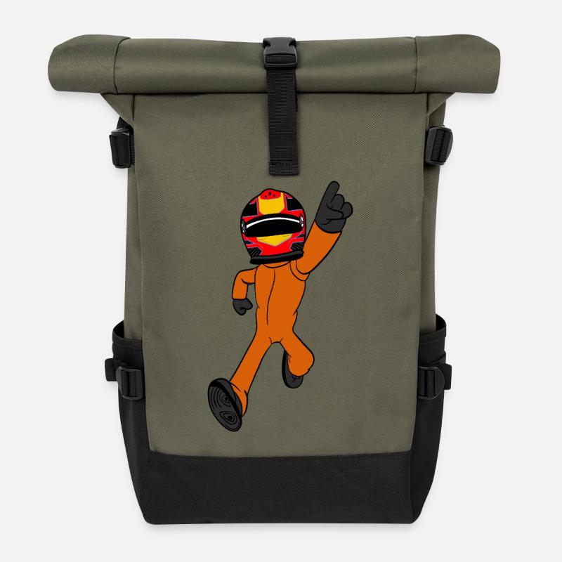 Rennfahrer  - Rolltop Rucksack - Olive/Schwarz