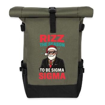 Rizz Christmas Sigma Santa Santa Claus Gen Z - Roll Top Backpack - olive/black - Front