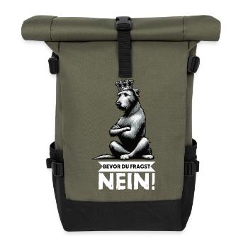 Bevor Du Fragst Nein Irischer Wolfshund Wolfshund  - Rolltop Rucksack - Olive/Schwarz - Vorne
