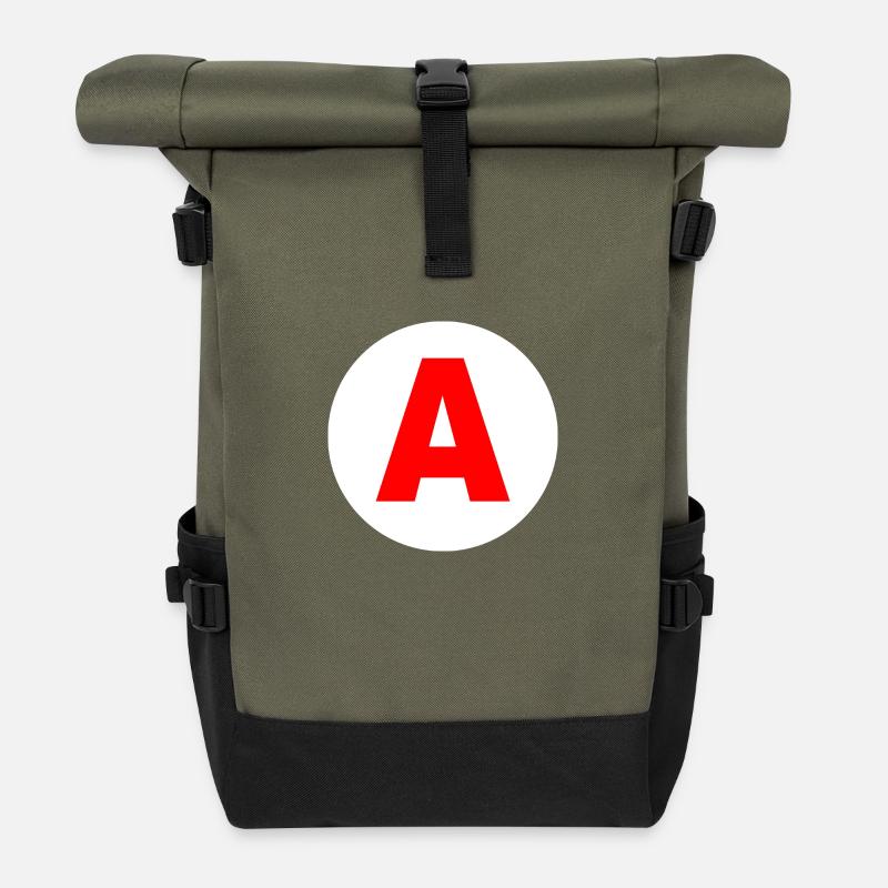 Ein Lern - Rolltop Rucksack - Olive/Schwarz