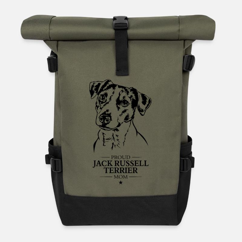 Jack Russell Terrier Mom Hunde Hund Wilsigns - Rolltop Rucksack - Olive/Schwarz