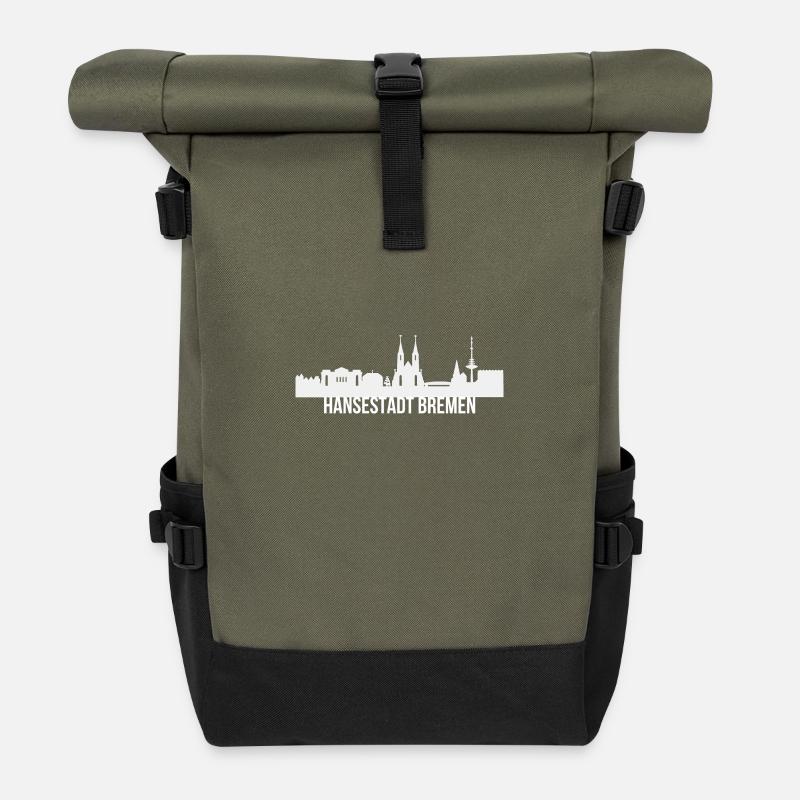 Hanseatic city of Bremen - Roll Top Backpack - olive/black
