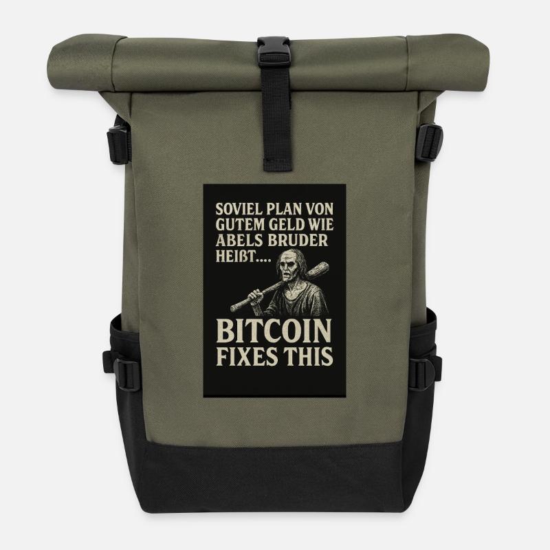 Bitcoin fixes this - Rolltop Rucksack - Olive/Schwarz