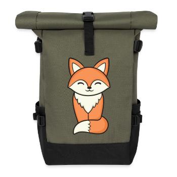 Fuchs Füchse - Rolltop Rucksack - Olive/Schwarz - Vorne