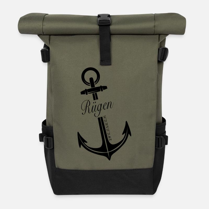 Rügen - Rolltop Rucksack - Olive/Schwarz