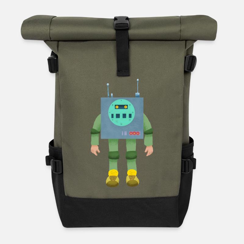 Robo-Boy - Roll Top Backpack - olive/black