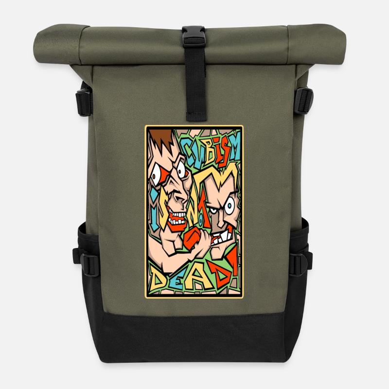 Cubisme - Sac à dos roll top - olive/noir