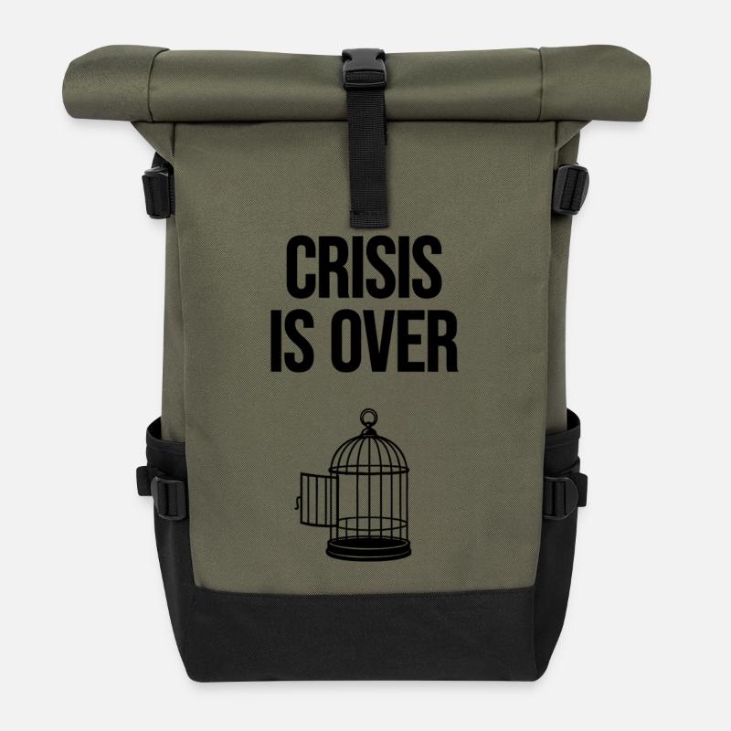Crisis is over - Rolltop Rucksack - Olive/Schwarz
