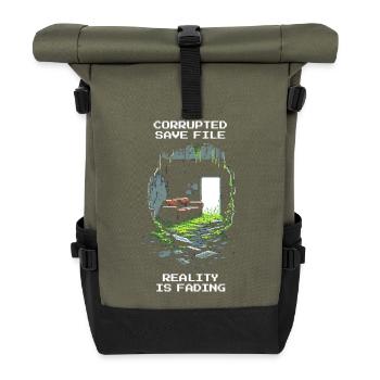 Savegame corrupted | Reality glitched away - Roll Top Backpack - olive/black - Front