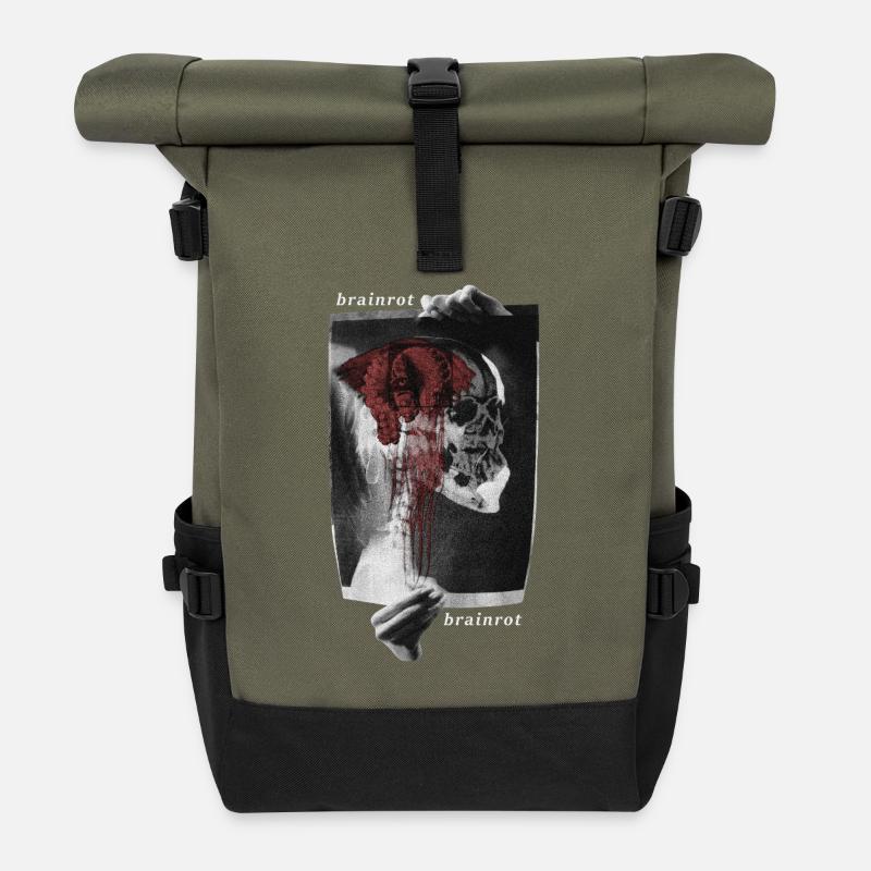 Hirnfäule - Rolltop Rucksack - Olive/Schwarz