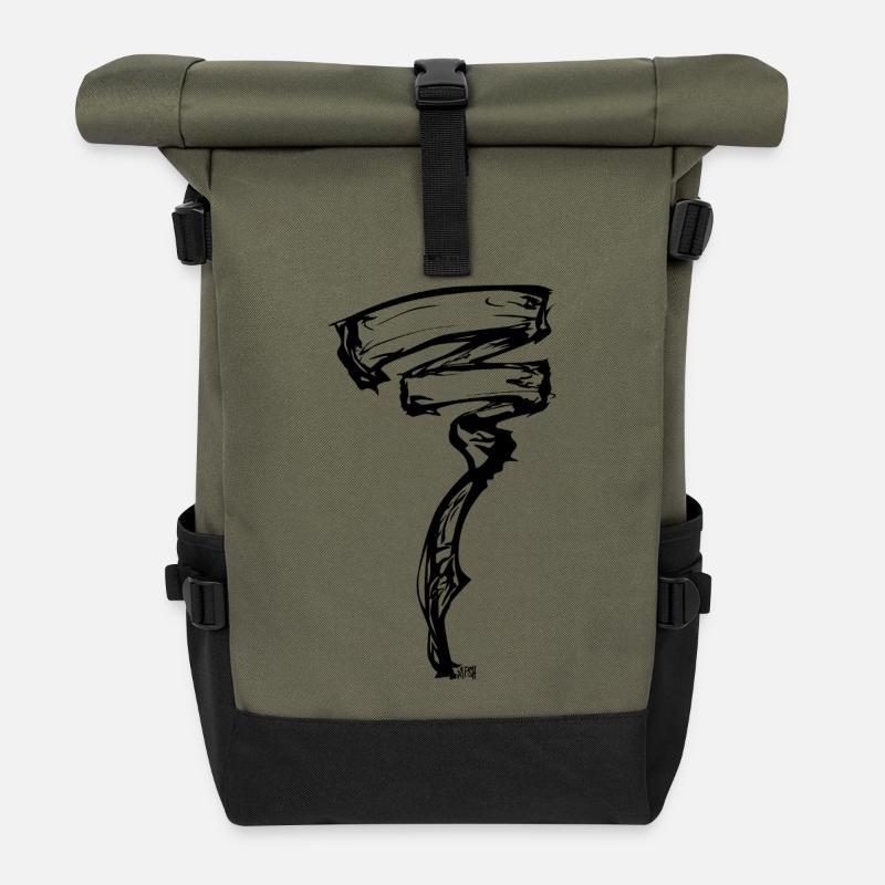 Energetic wind - Roll Top Backpack - olive/black