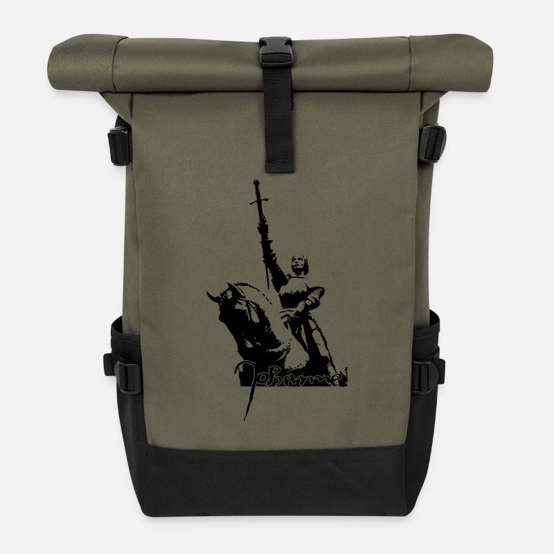 Jeanne d'Arc - Sac à dos roll top - olive/noir